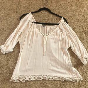 3/4 sleeve white top